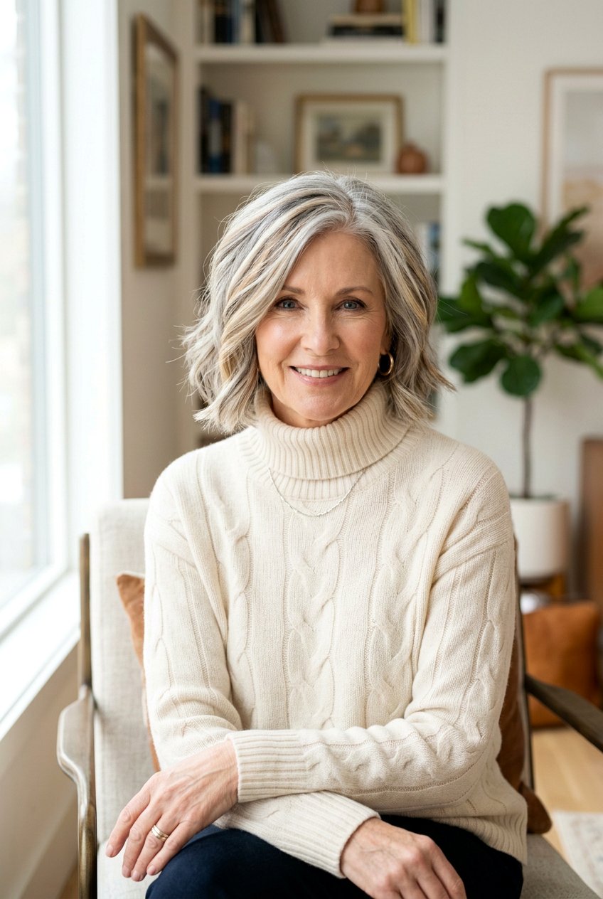 Herringbone Highlights - 20 low maintenance blonde for mature women - 20 low maintenance blonde for mature women