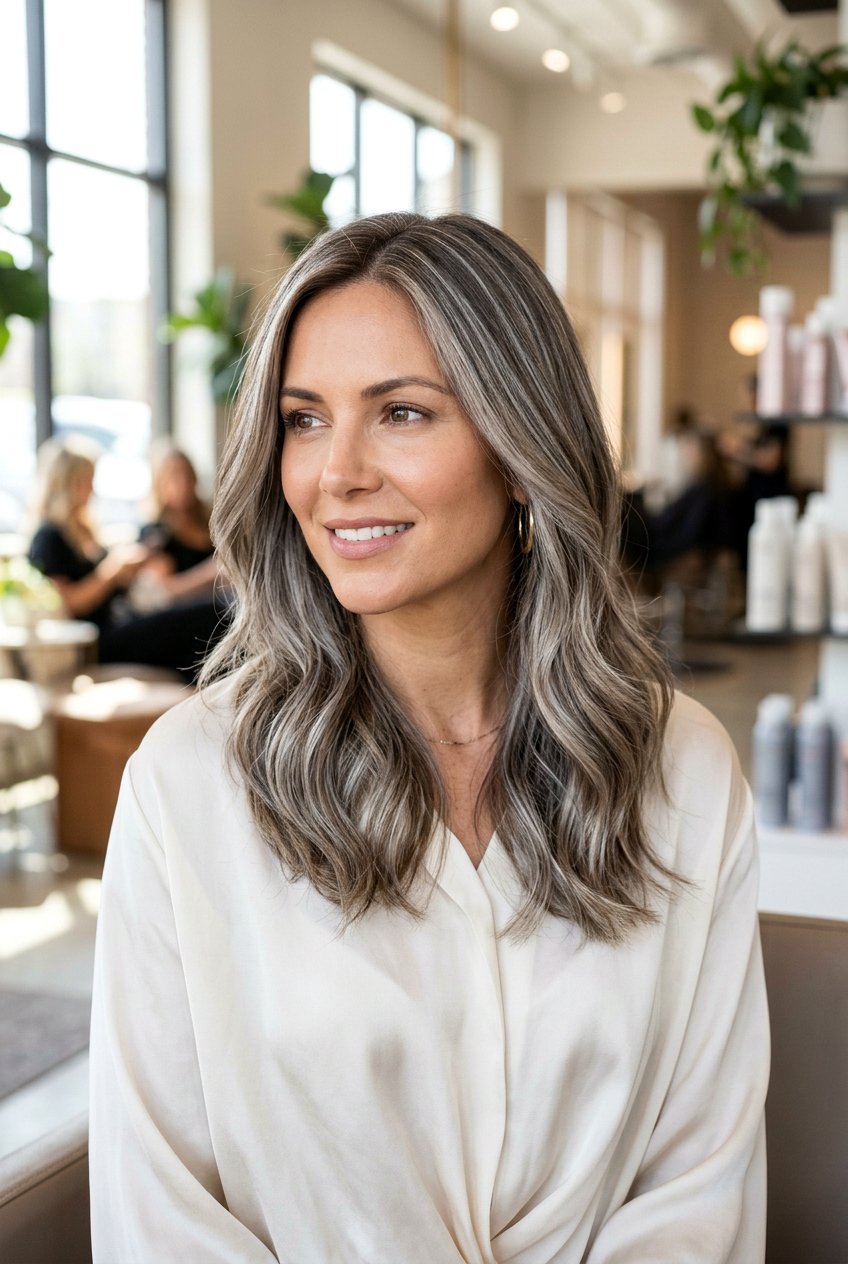 Herringbone Highlights - 20 natural silver streaks blend - 20 natural silver streaks blend