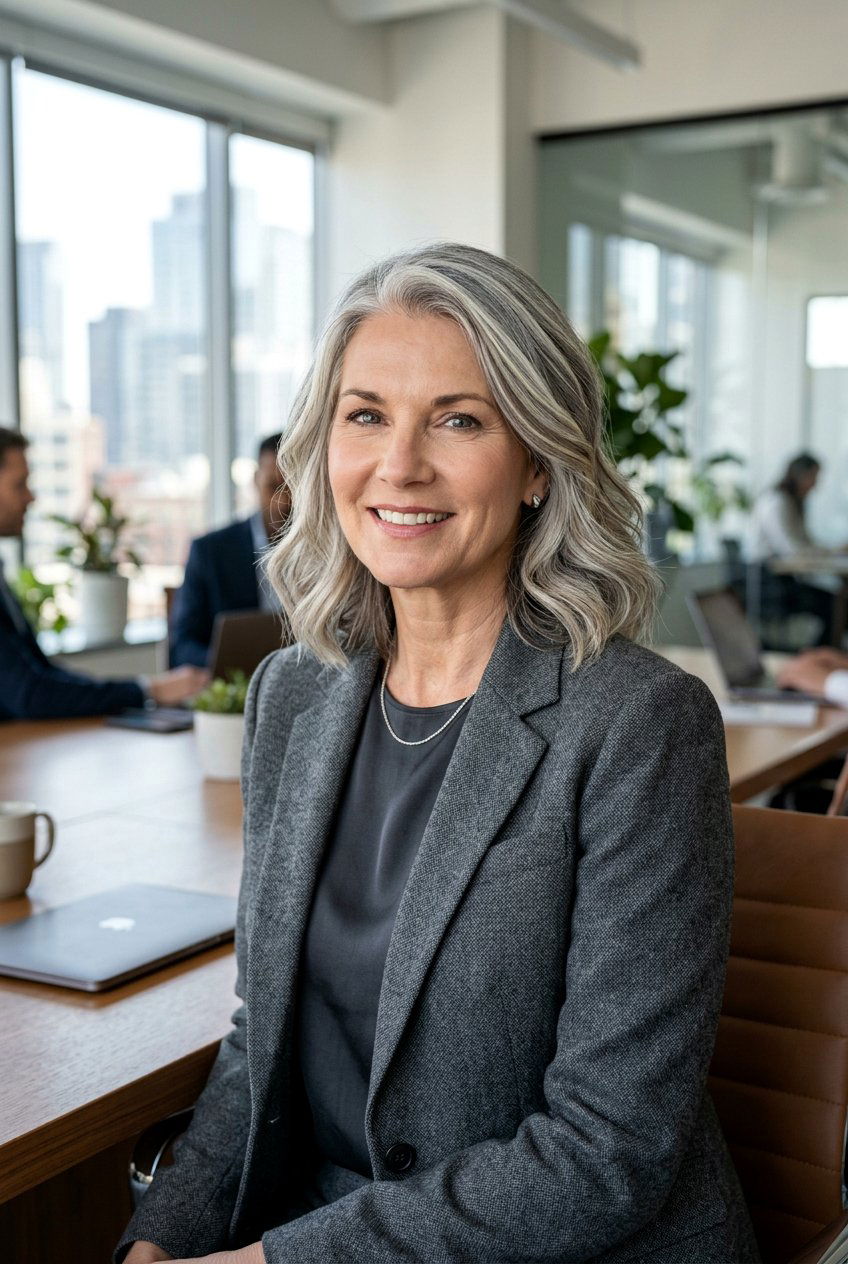 Herringbone Highlights For Gray Hair - 20 elegant gray blend hair color - 20 elegant gray blend hair color