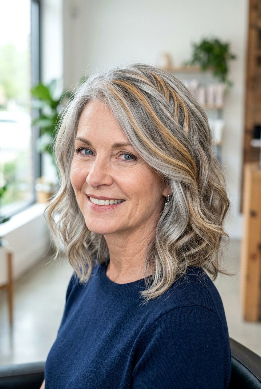 Herringbone highlights for gray hair - 20 blonde gray blending highlights - 20 blonde gray blending highlights