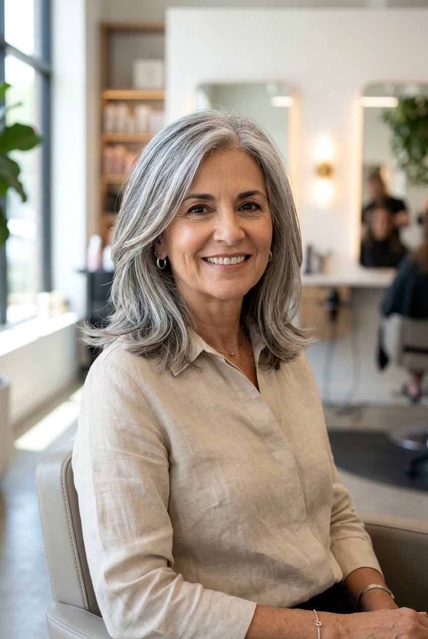 Herringbone highlights for gray hair - 20 low maintenance hair color for older women - 20 low maintenance hair color for older women