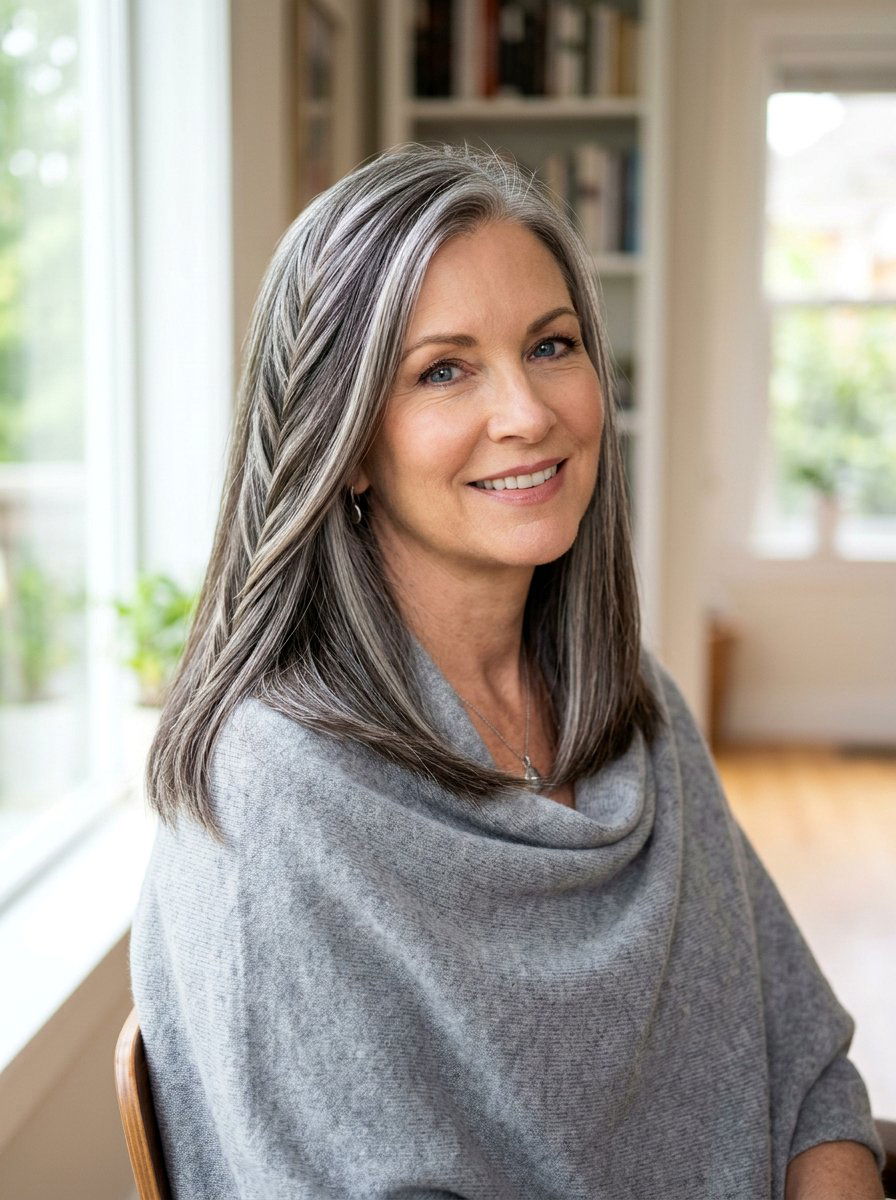 Herringbone lowlights for gray blending - 20 salt and pepper lowlights - 20 salt and pepper lowlights