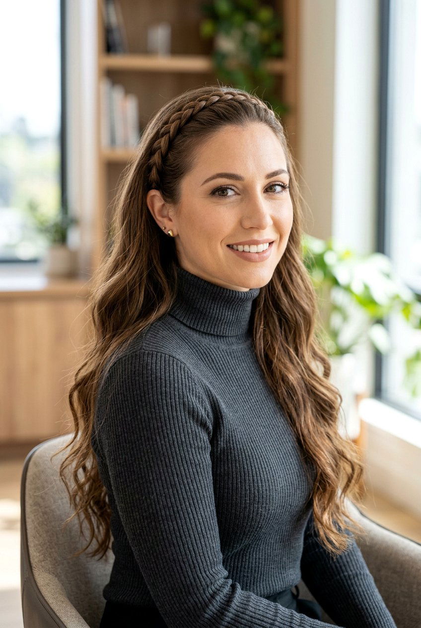 Hidden Crown Braid - 20 simple hairstyle for interview with long hair - 20 simple hairstyle for interview with long hair