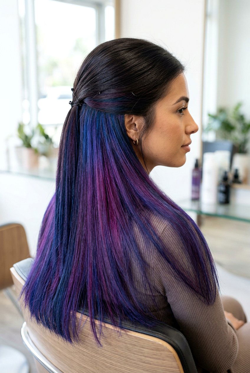 Hidden Galaxy Balayage On Dark Hair - 20 galaxy balayage on dark hair - 20 galaxy balayage on dark hair