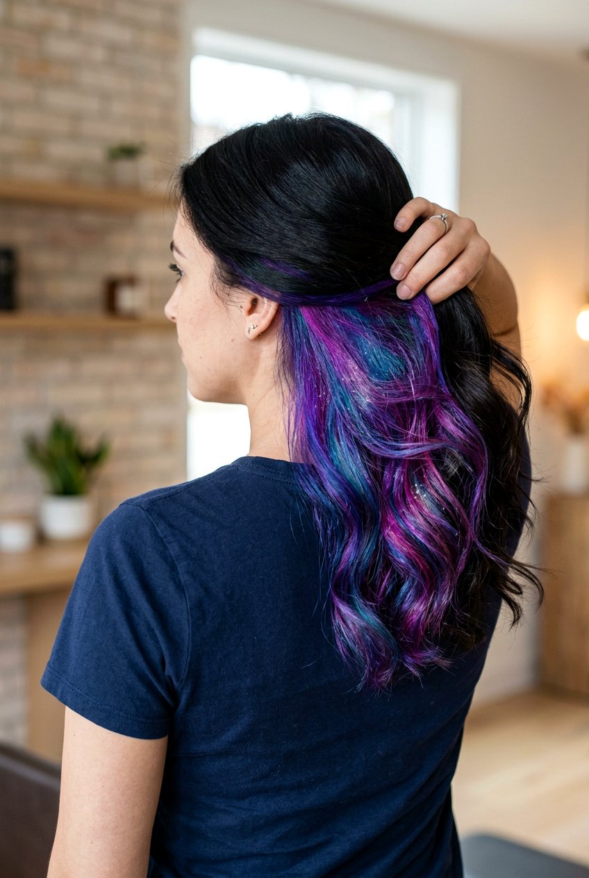 Hidden Galaxy Hair Underlayer - 20 bold peekaboo underlayer color - 20 bold peekaboo underlayer color