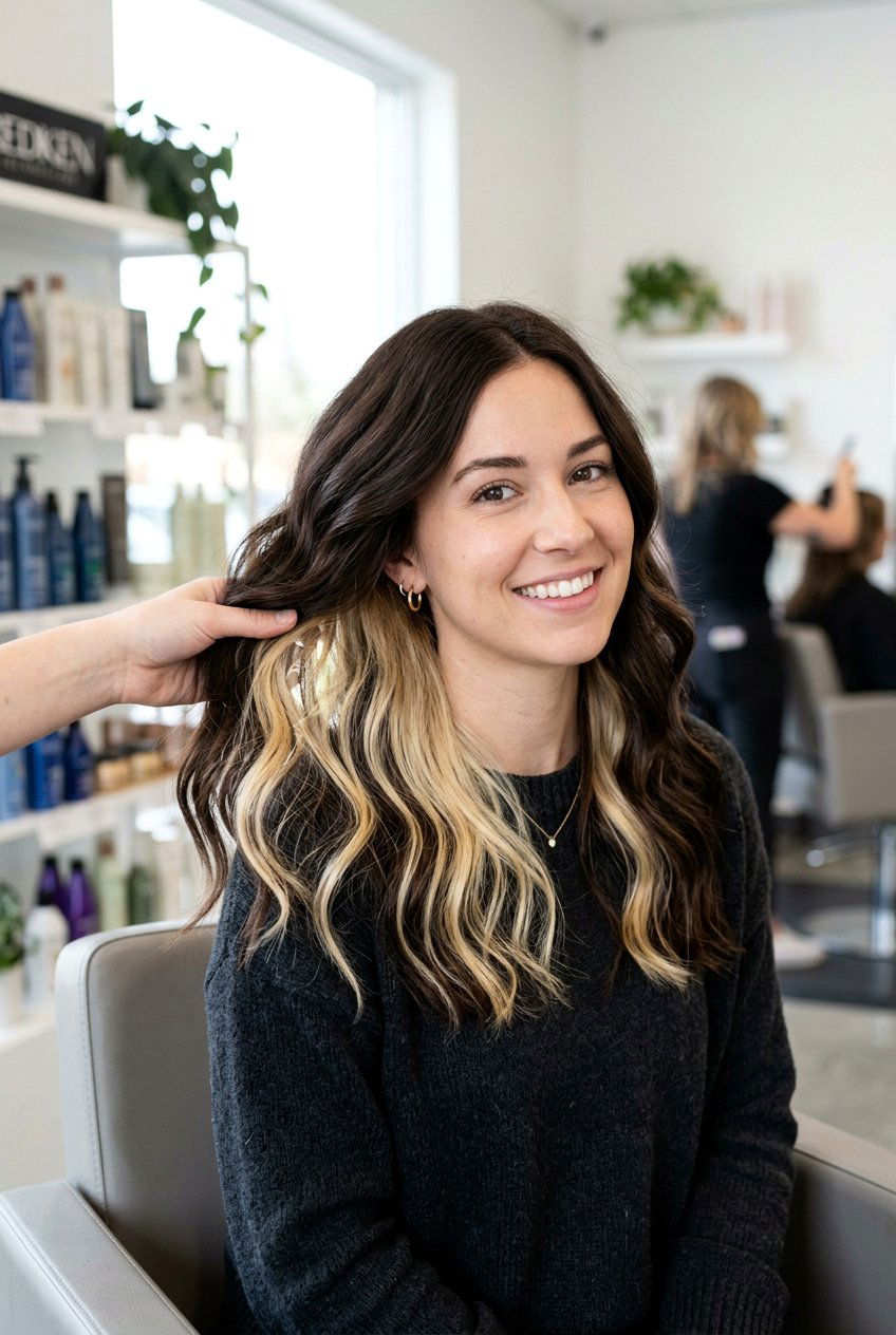 Hidden Highlight Hair - 20 korean hairstyles for women - 20 korean hairstyles for women