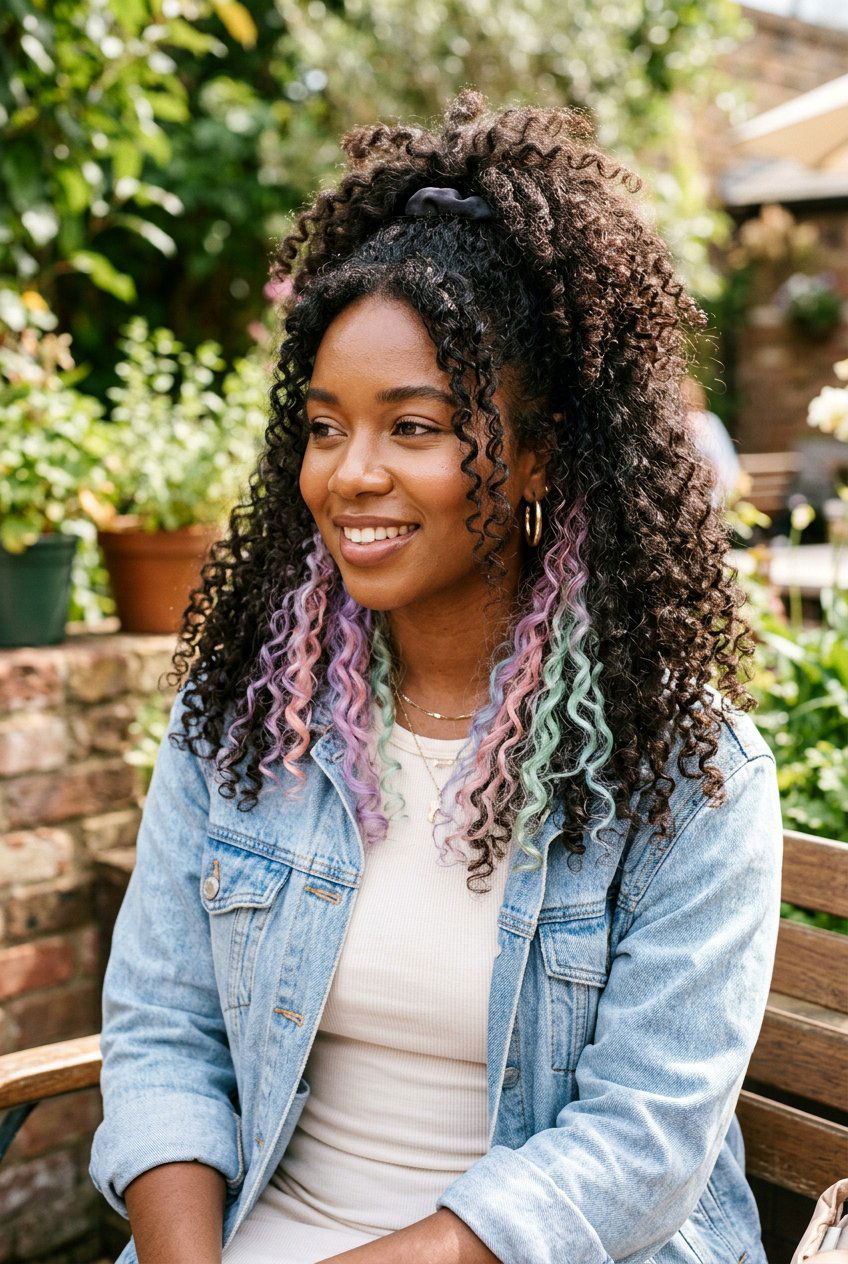 Hidden Pastel Curly Hair - 20 hidden pastel hair color - 20 hidden pastel hair color