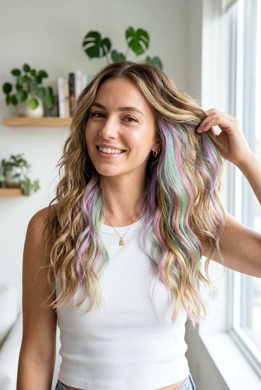 Hidden Pastel Layered Hair - 20 hidden pastel hair color - 20 hidden pastel hair color