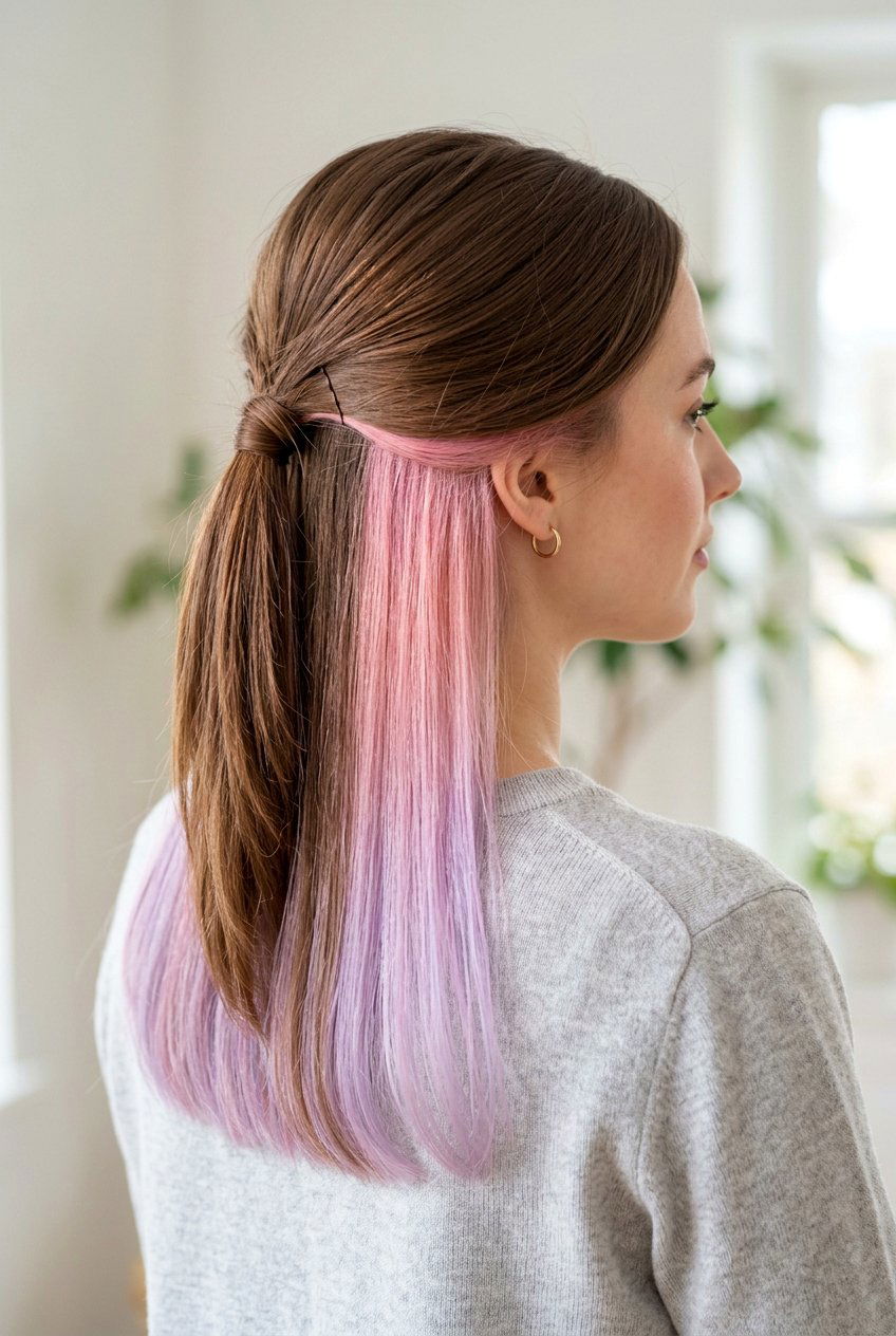 Hidden Pastel Ombre Underneath - 20 hidden pastel hair color - 20 hidden pastel hair color