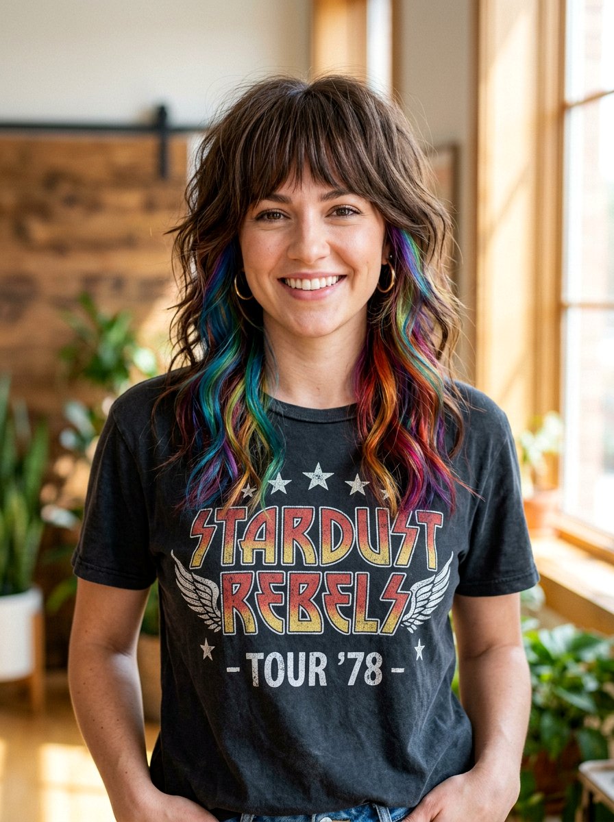 Hidden Rainbow Balayage Shag Haircut - 20 hidden rainbow balayage - 20 hidden rainbow balayage