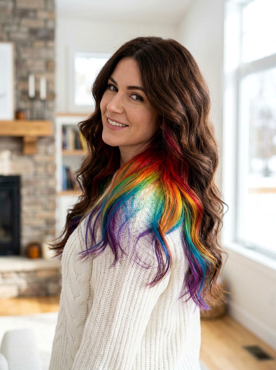 Hidden Rainbow Balayage Thick Hair - 20 hidden rainbow balayage - 20 hidden rainbow balayage
