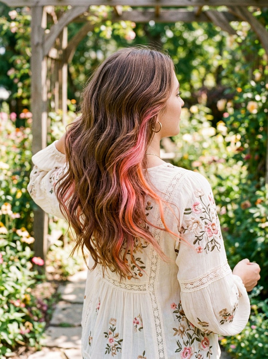 Hidden Rainbow Balayage Wavy Hair - 20 hidden rainbow balayage - 20 hidden rainbow balayage