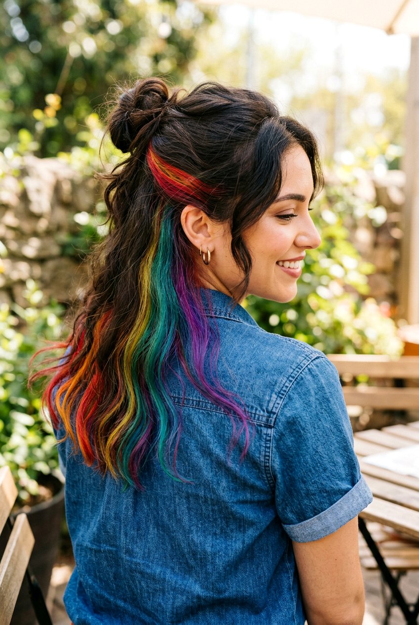 Hidden Rainbow Hair Color - 20 rainbow hair color ideas - 20 rainbow hair color ideas