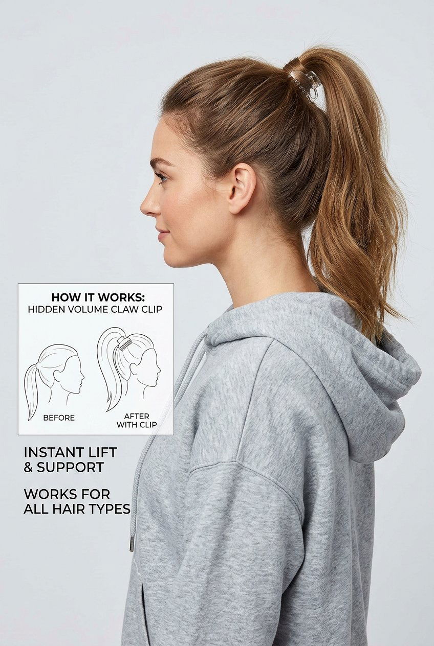 Hidden Volume Claw Clip - 20 claw clip hairstyle for moms - 20 claw clip hairstyle for moms