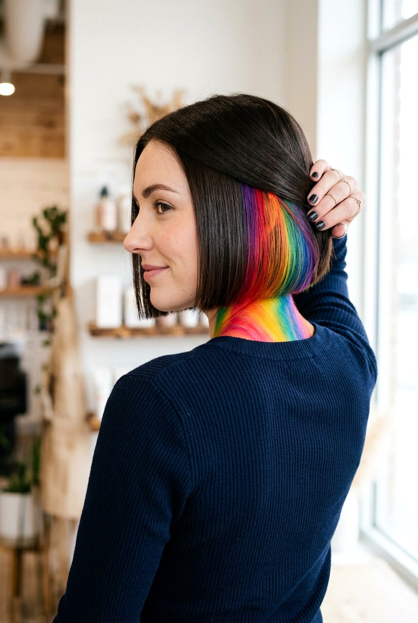 20 Magical Hidden Rainbow Hair Ideas for a Colorful Pop