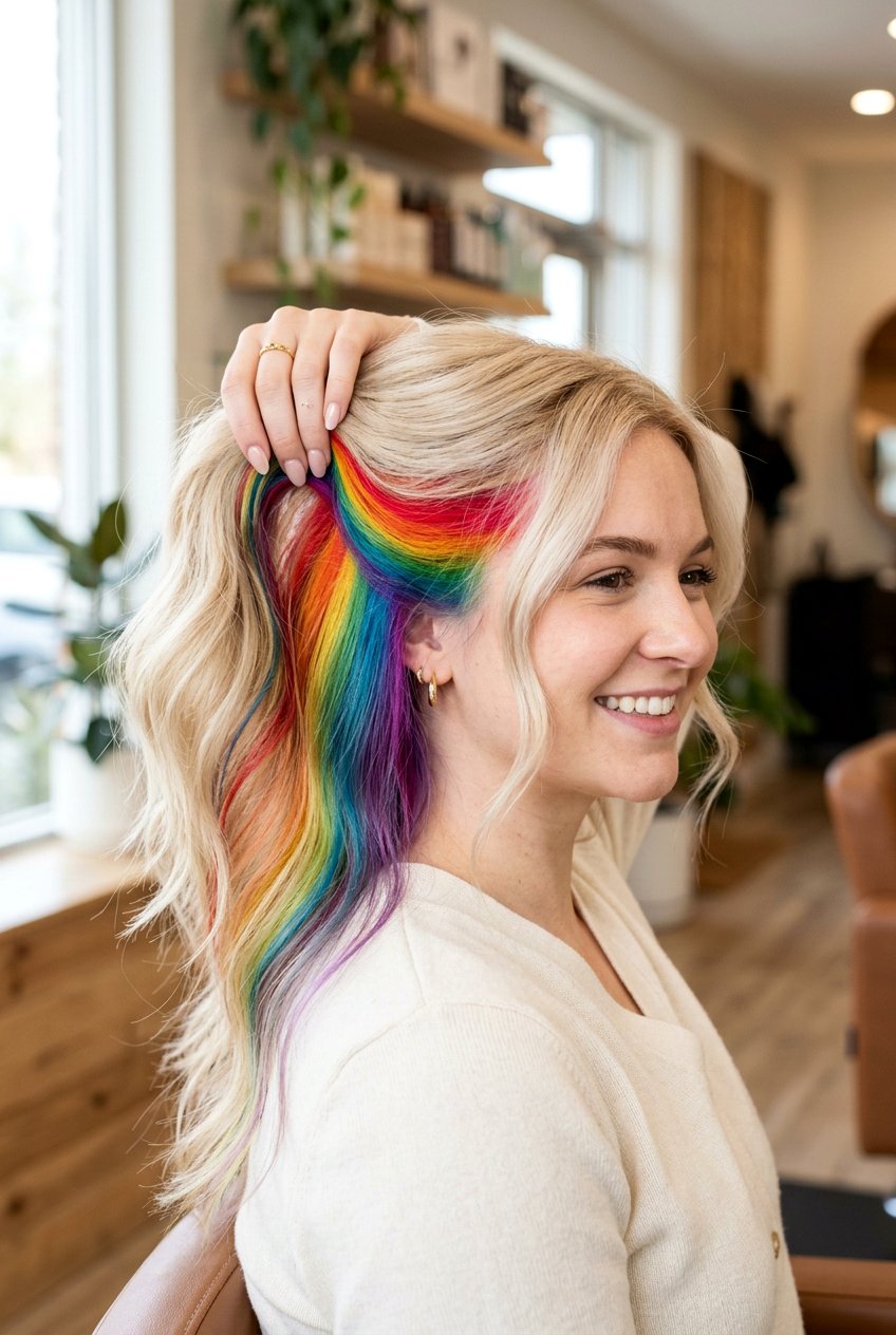 Hidden rainbow hair blonde - 20 hidden rainbow hair - 20 hidden rainbow hair