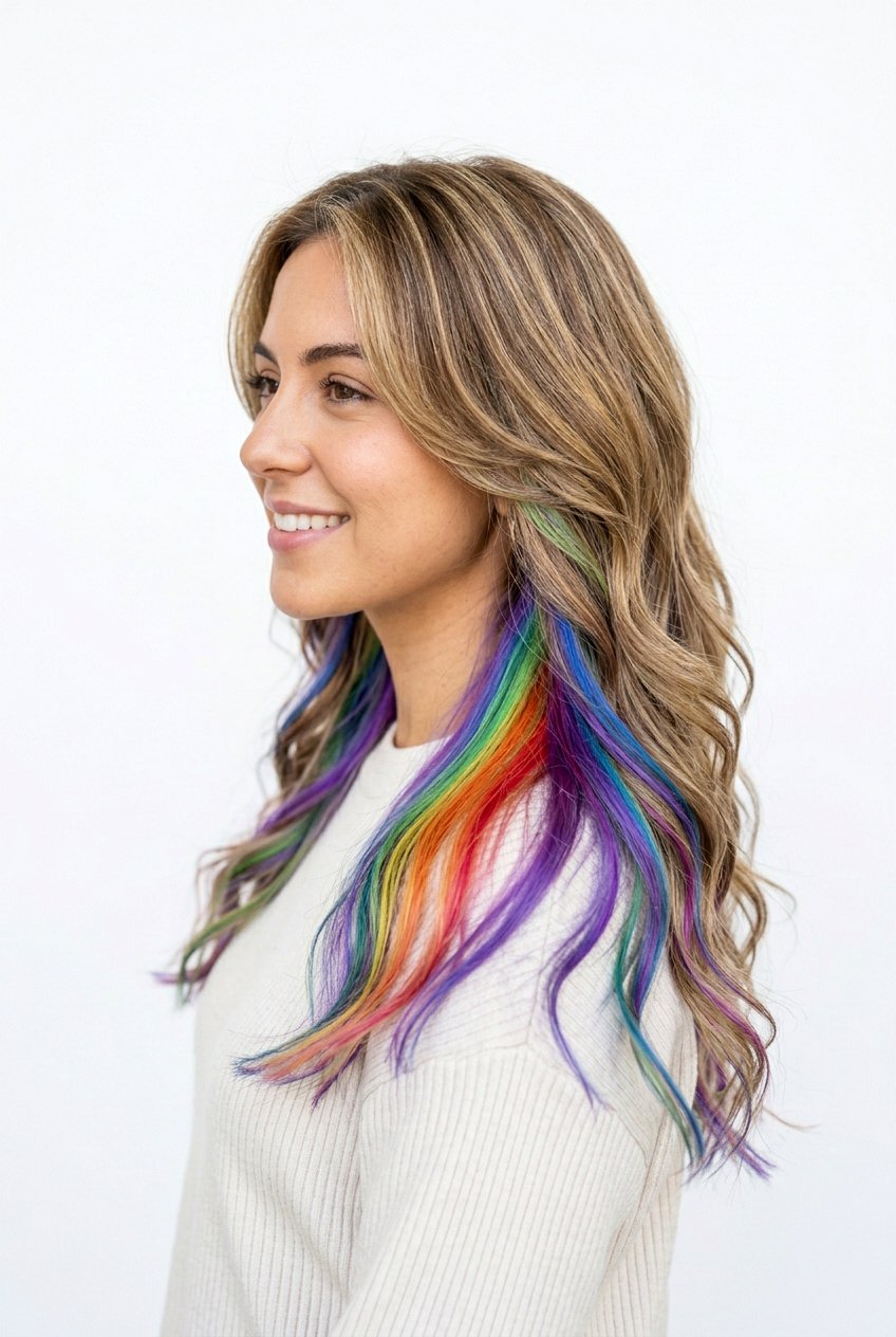 Hidden rainbow hair layered cut - 20 hidden rainbow hair - 20 hidden rainbow hair