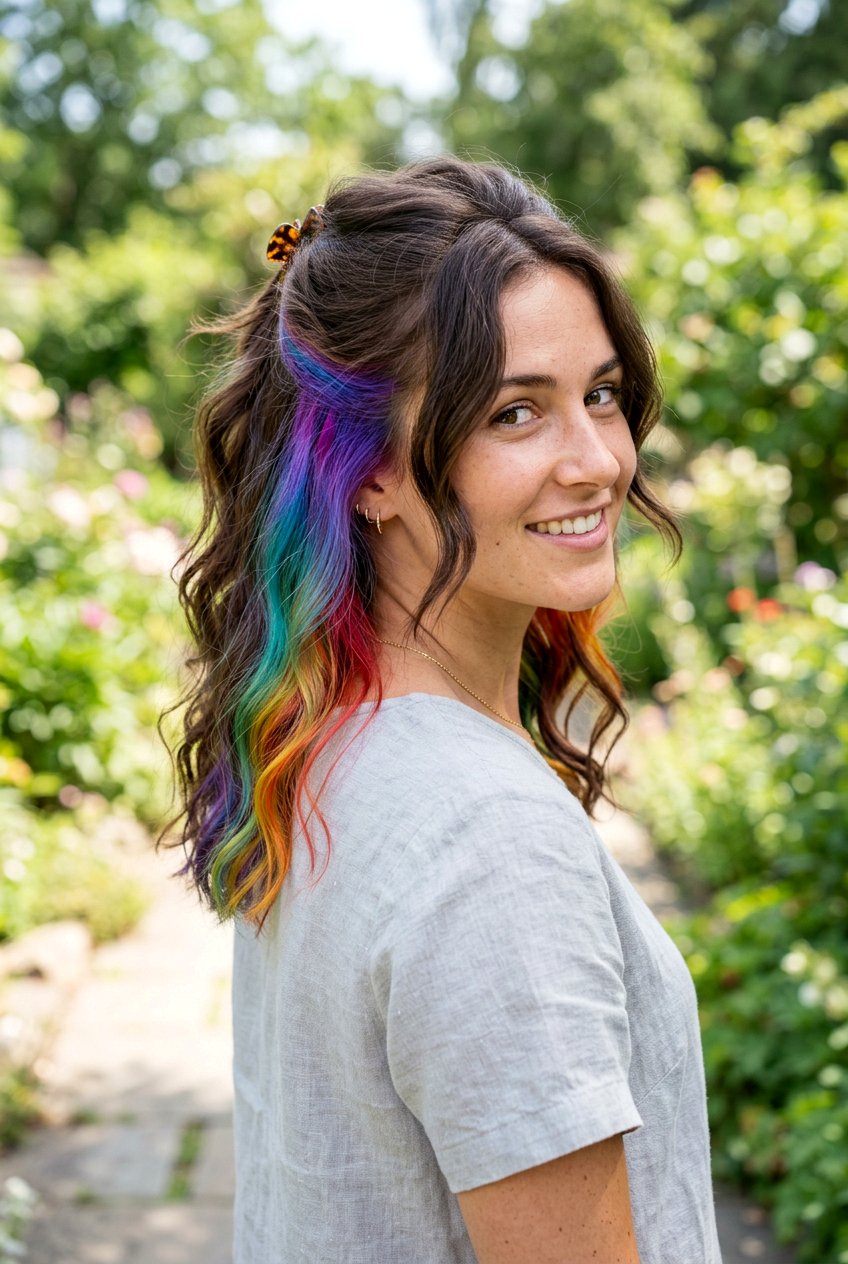 Hidden rainbow hair mid length - 20 hidden rainbow hair - 20 hidden rainbow hair