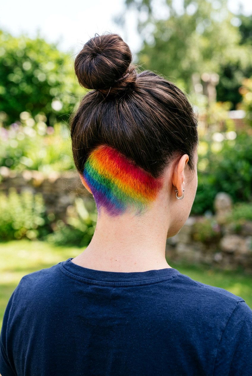 Hidden rainbow undercut - 20 hidden rainbow hair - 20 hidden rainbow hair