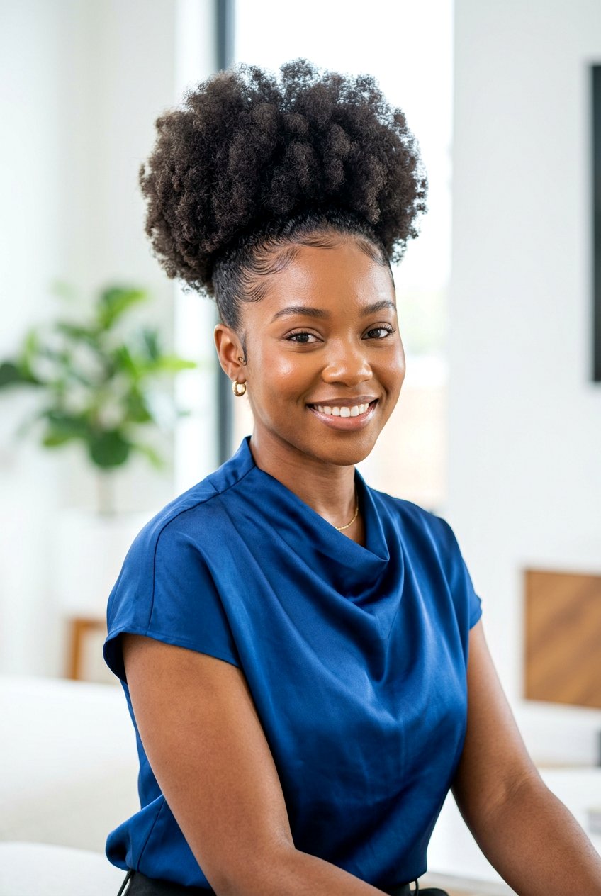 20 Stunning Sleek Puff Hairstyle for Natural Hair Looks