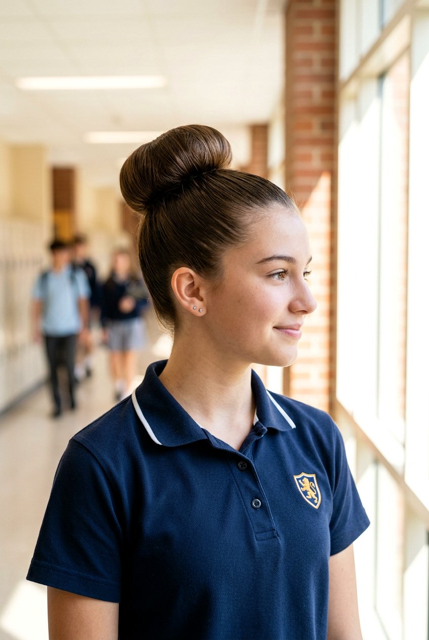 High Ballerina Bun - 20 school hairstyle for teenage girls with medium hair - 20 school hairstyle for teenage girls with medium hair