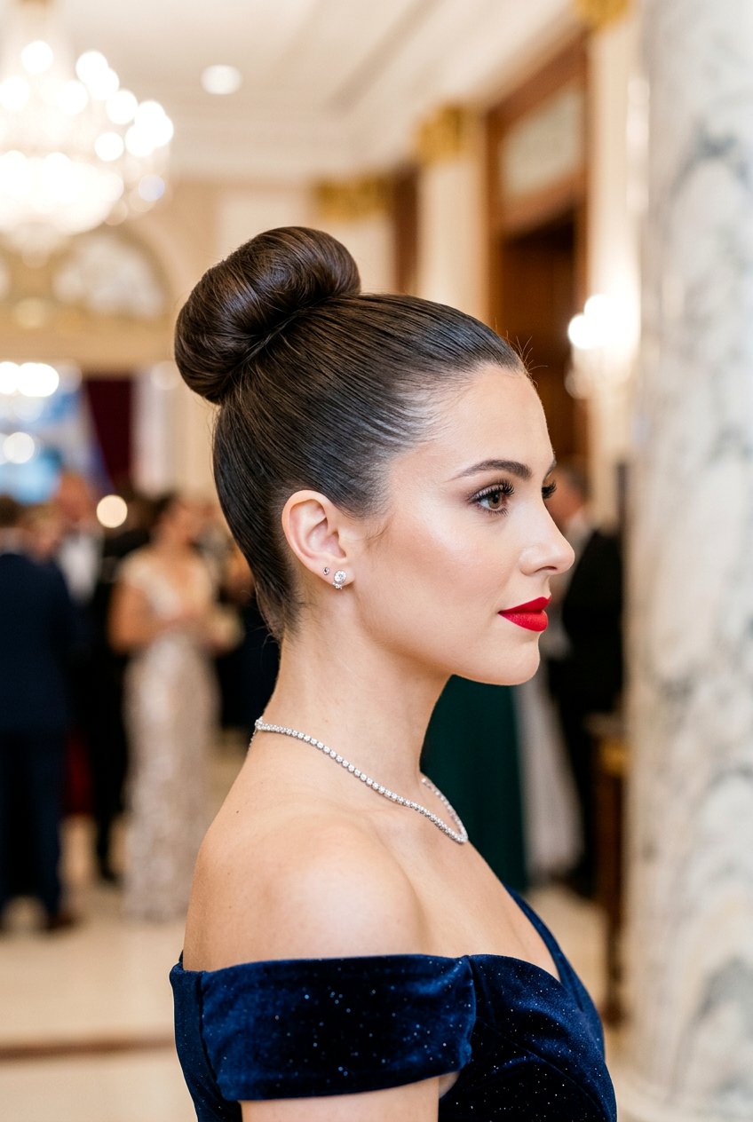 High Ballerina Bun Hairstyle - 20 girls night out hairstyles - 20 girls night out hairstyles