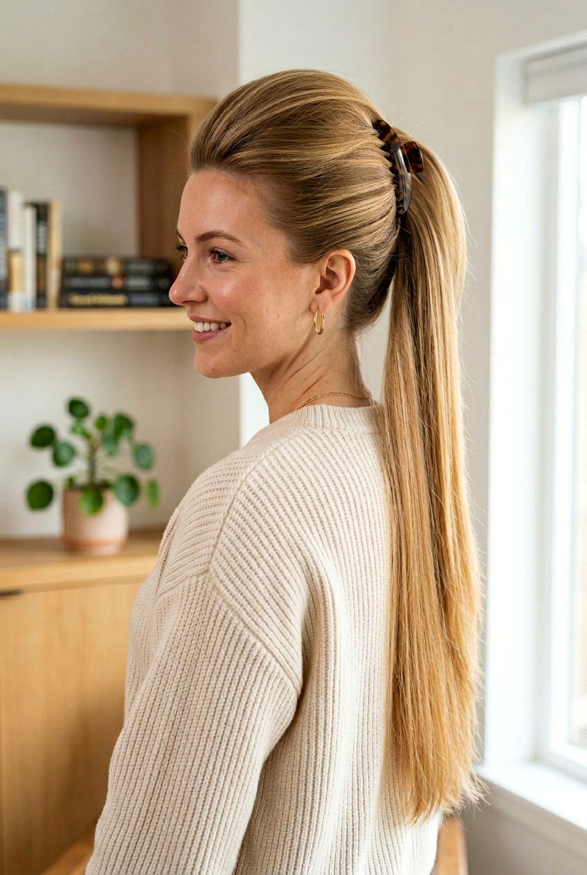 High Banana Clip Ponytail - 20 banana clip hairstyles - 20 banana clip hairstyles