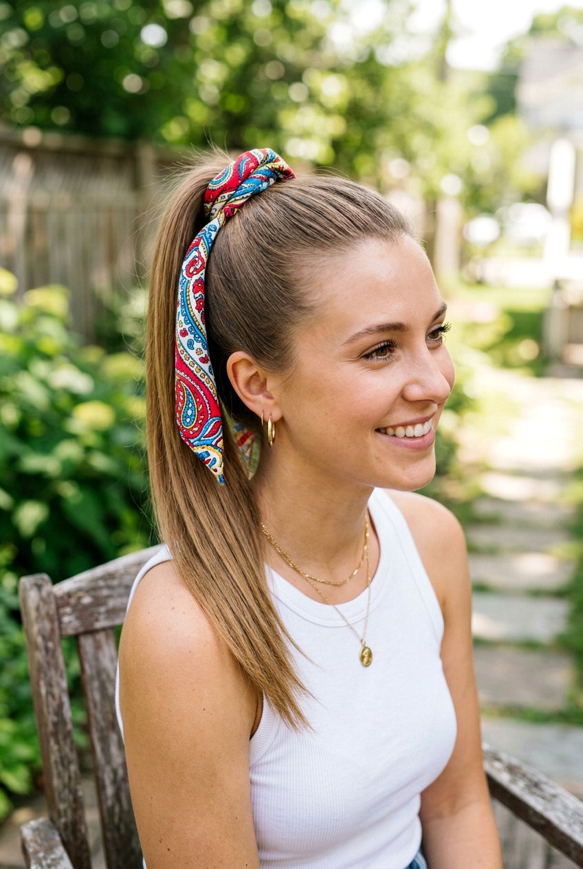 High Bandana Ponytail - 20 bandana ponytail hairstyle - 20 bandana ponytail hairstyle