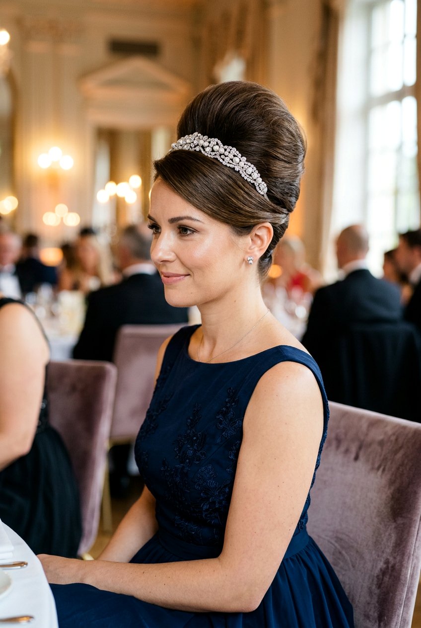 High Bouffant Updo - 20 mature women wedding guest hairstyle ideas - 20 mature women wedding guest hairstyle ideas