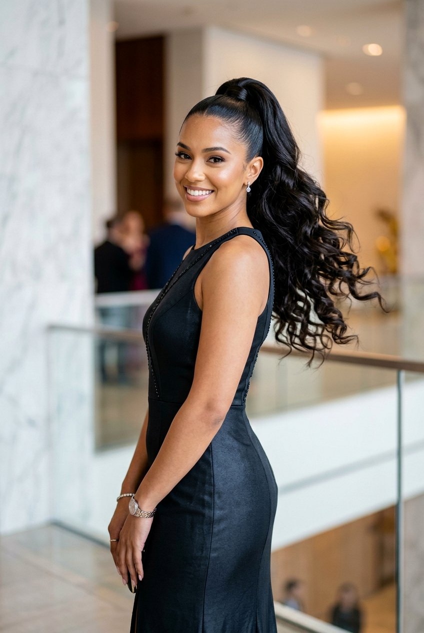 High Bouncy Ponytail - 20 bouncy hairstyle for wedding guest - 20 bouncy hairstyle for wedding guest