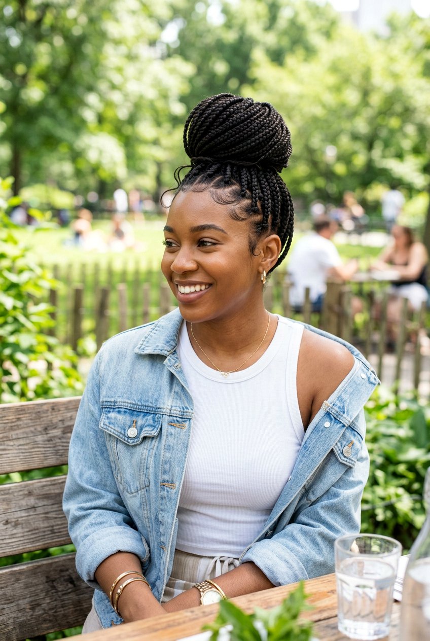 High Box Braids Bun For Black Girls - 20 braided buns for black girls - 20 braided buns for black girls