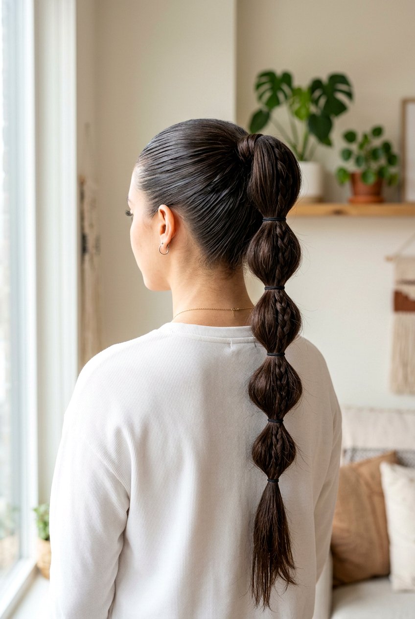 High Braided Bubble Ponytail - 20 braided bubble ponytail - 20 braided bubble ponytail