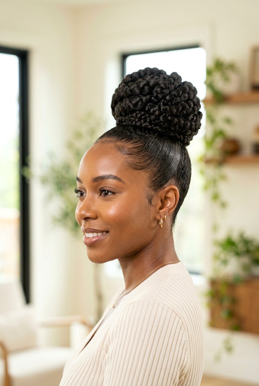 High Braided Bun - 20 braided bun hairstyles - 20 braided bun hairstyles