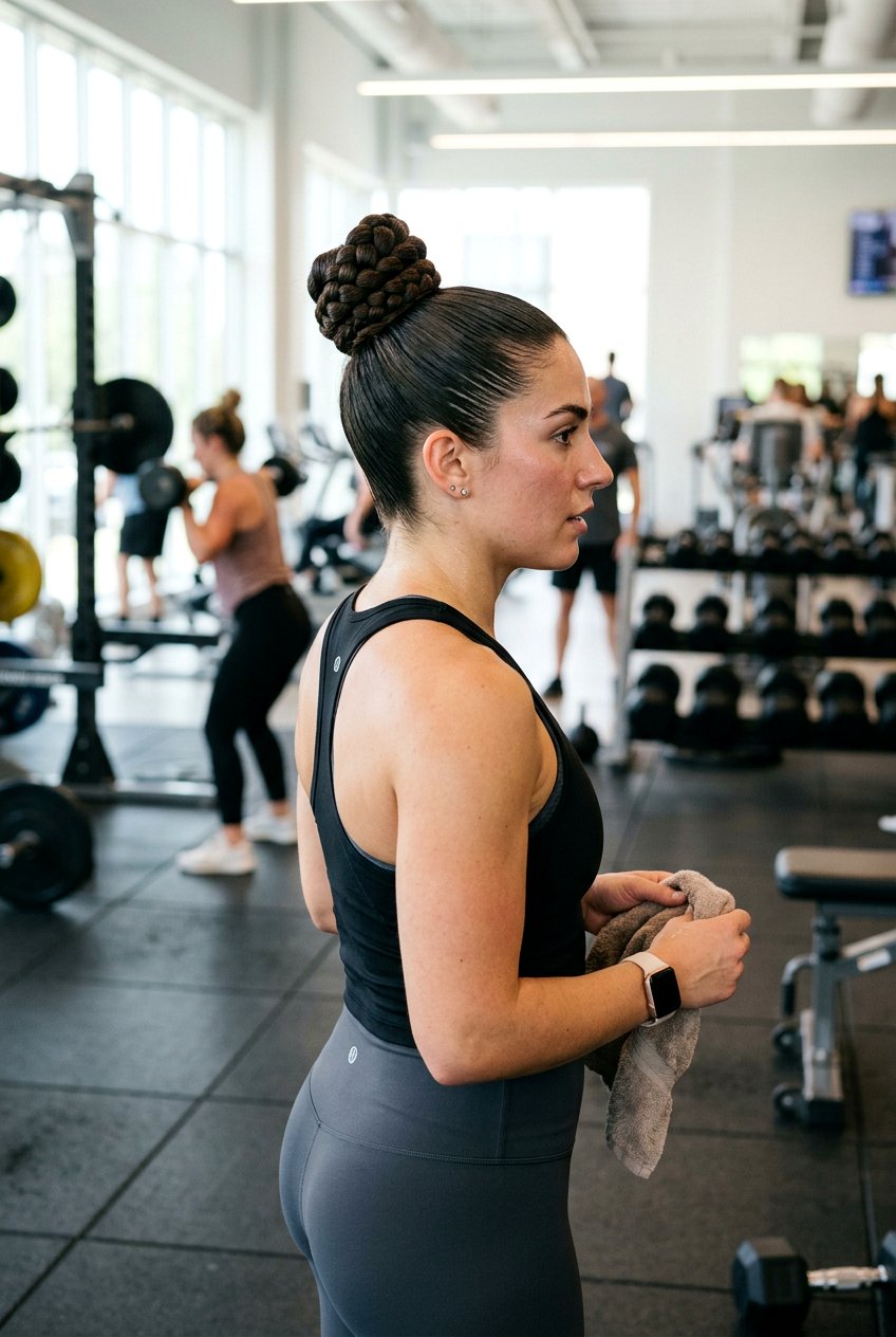 High Braided Bun For Gym - 20 gym braid bun hairstyle - 20 gym braid bun hairstyle