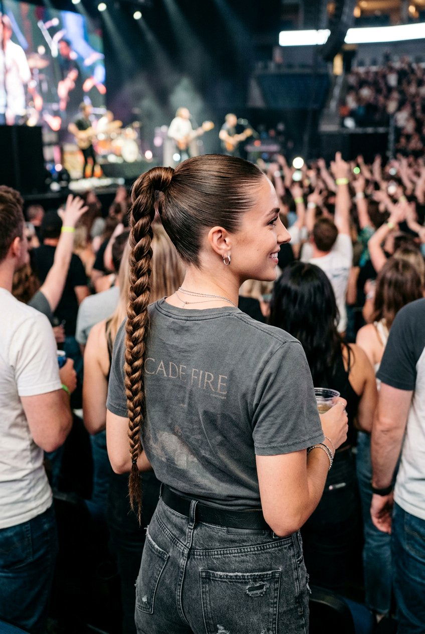 High Braided Concert Ponytail - 20 concert ponytail with braids - 20 concert ponytail with braids