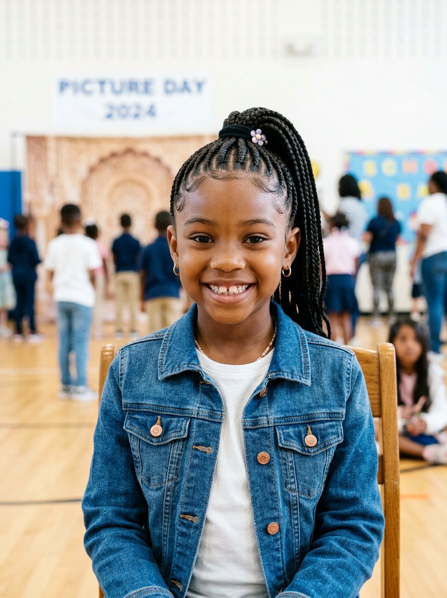 High Braided Ponytail Picture Day - 20 picture day braids for black girls - 20 picture day braids for black girls