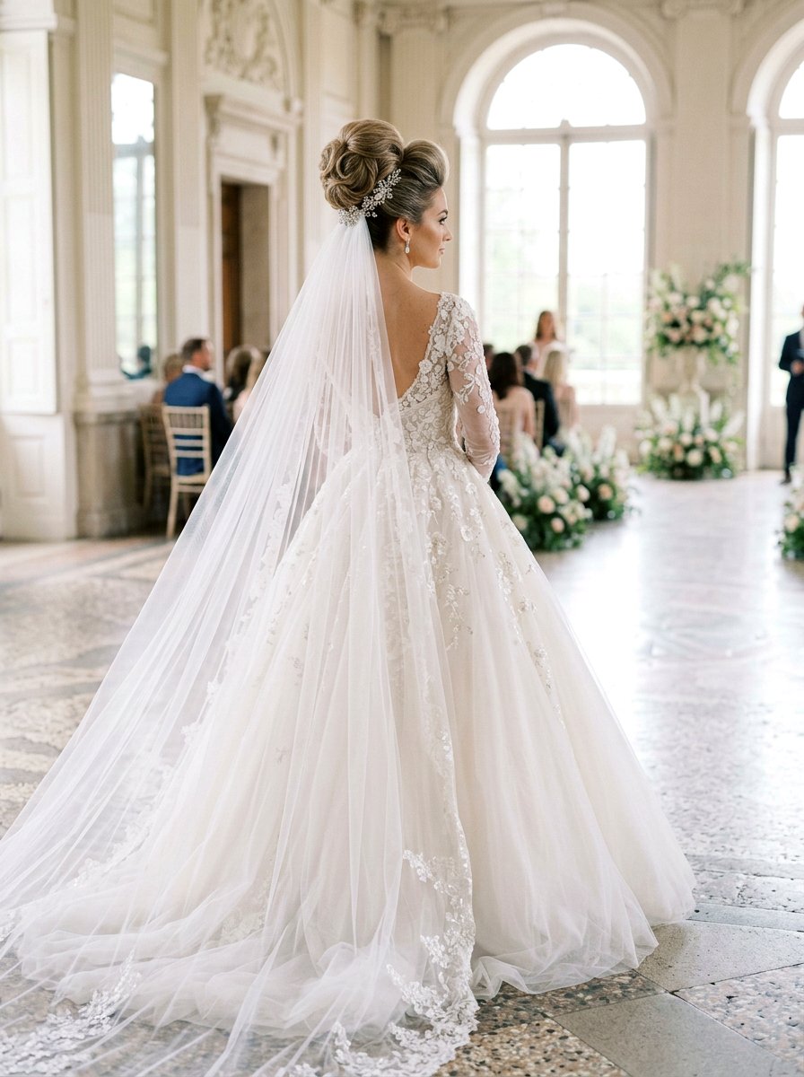 High Bridal Bouffant Updo - 20 glamorous bridal hairstyle ideas - 20 glamorous bridal hairstyle ideas