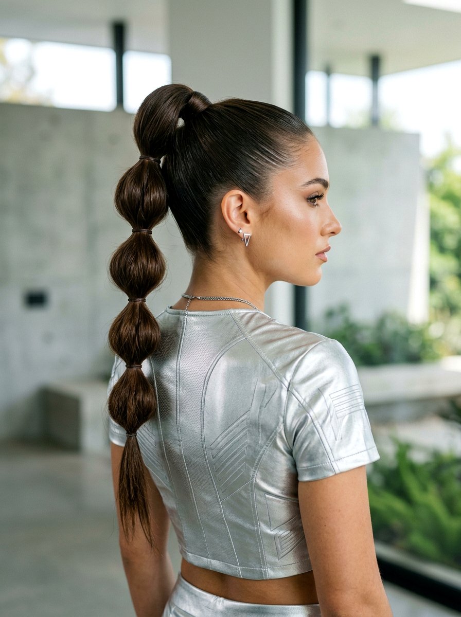 High Bubble Braid Ponytail - 20 y2k bubble braid hairstyle - 20 y2k bubble braid hairstyle