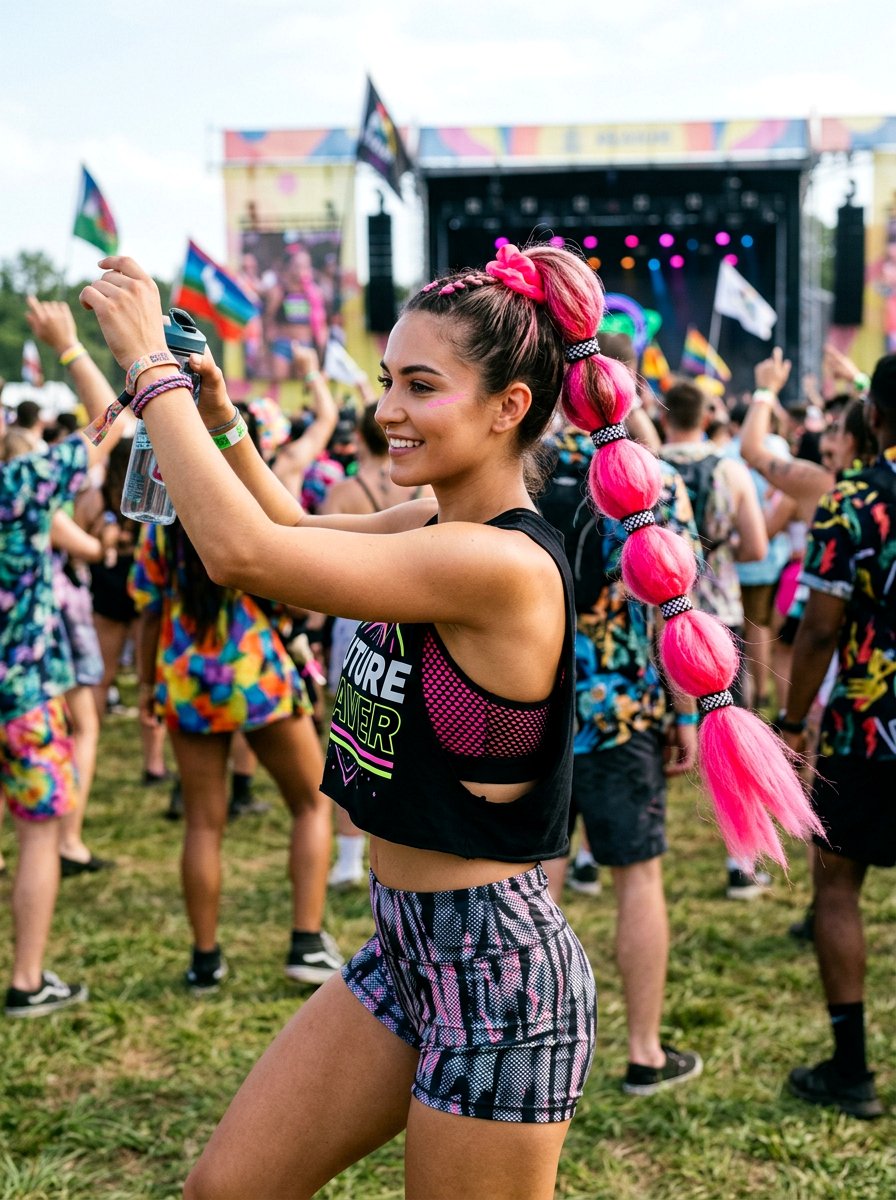 High Bubble Braid Ponytail - 20 rave braid ponytail hairstyle - 20 rave braid ponytail hairstyle