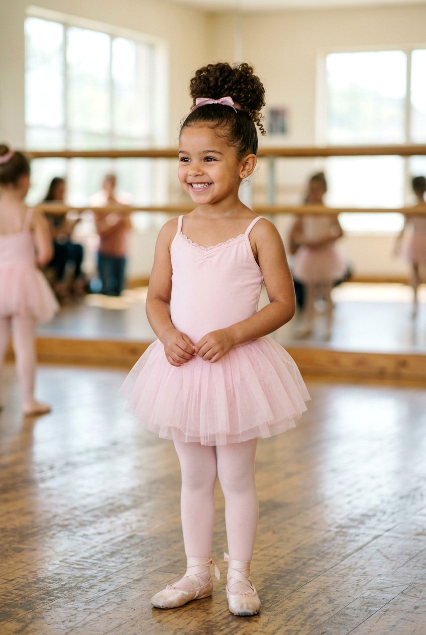 High Bun - 20 easy curly hairstyles for little girls - 20 easy curly hairstyles for little girls