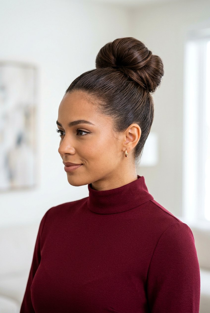 High Bun - 20 mother of the bride long hairstyles - 20 mother of the bride long hairstyles