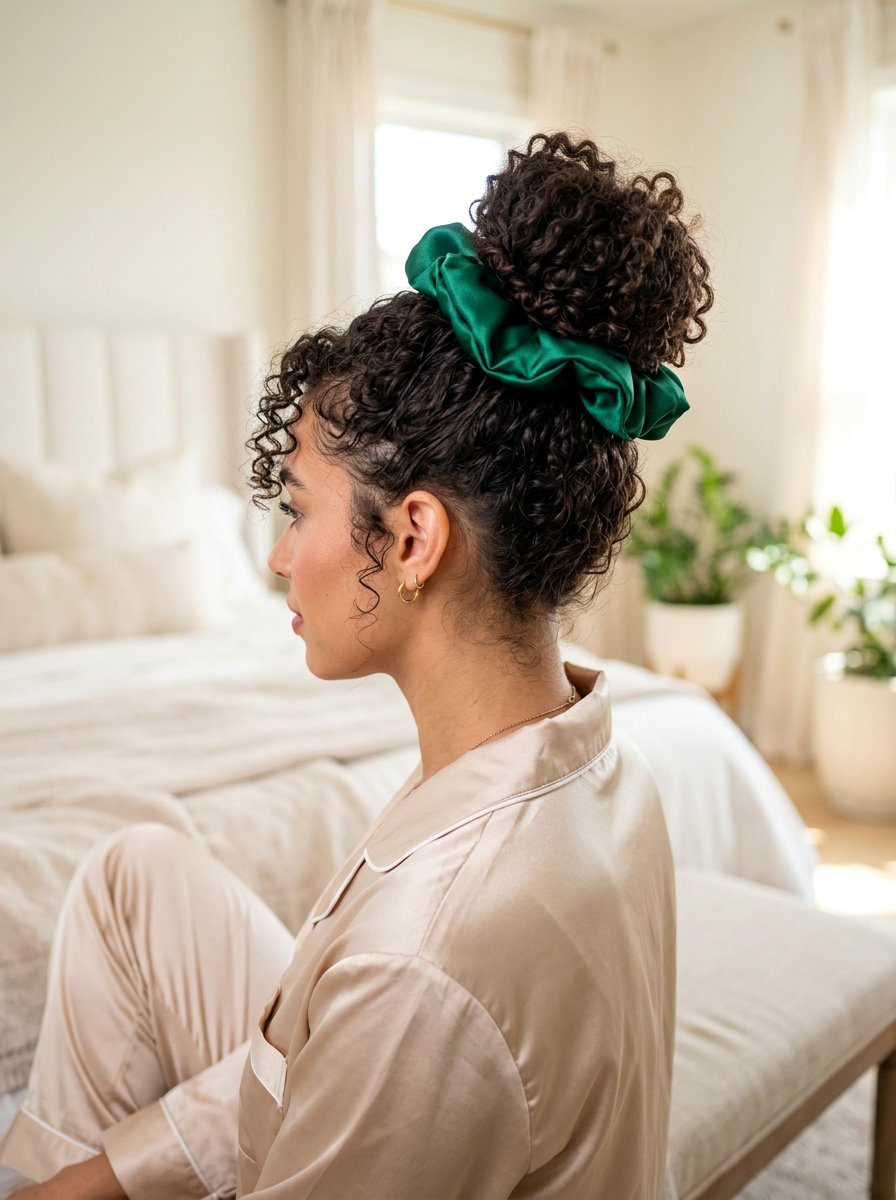 High Bun - 20 overnight styles for curly hair protection - 20 overnight styles for curly hair protection