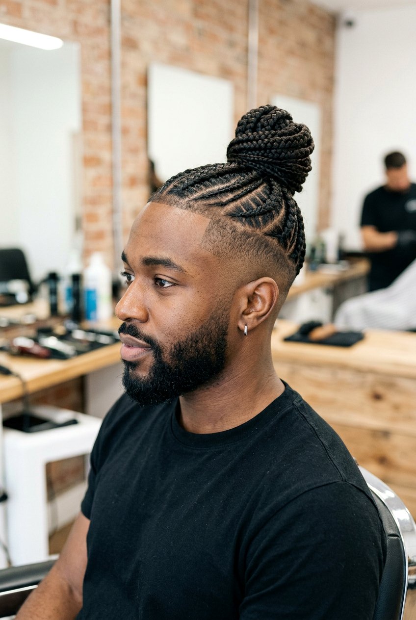 High Bun Braided Sides - 20 braided man bun hairstyle - 20 braided man bun hairstyle