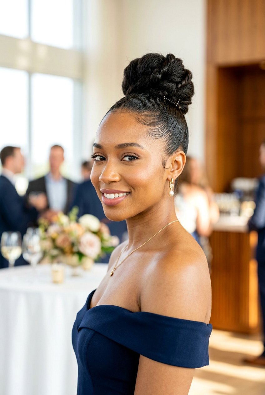 High Bun Cocktail Hairstyle - 20 cocktail party hairstyles - 20 cocktail party hairstyles