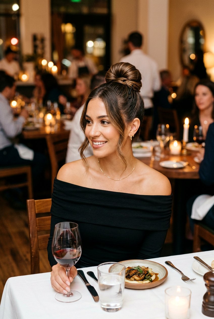 High Bun For Dinner Date - 20 dinner date hairstyles - 20 dinner date hairstyles