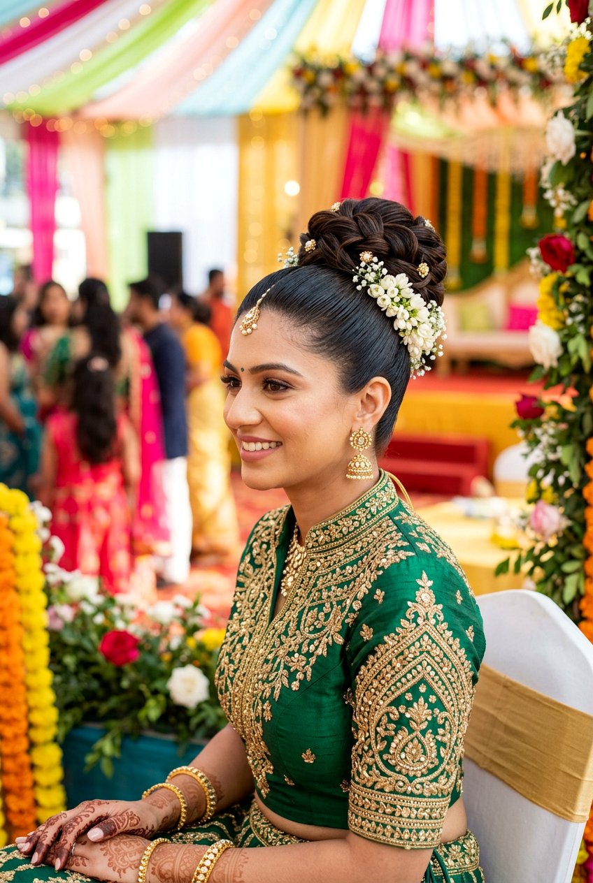 High Bun For Sangeet - 20 sangeet hairstyles - 20 sangeet hairstyles