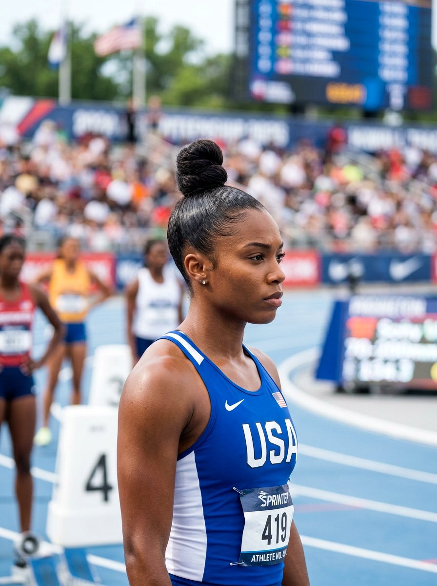 High Bun For Track Meet - 20 track meet hairstyles - 20 track meet hairstyles