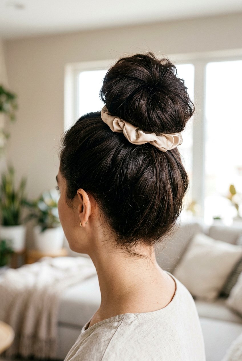 High Bun For Volume - 20 easy overnight hairstyles for long hair - 20 easy overnight hairstyles for long hair