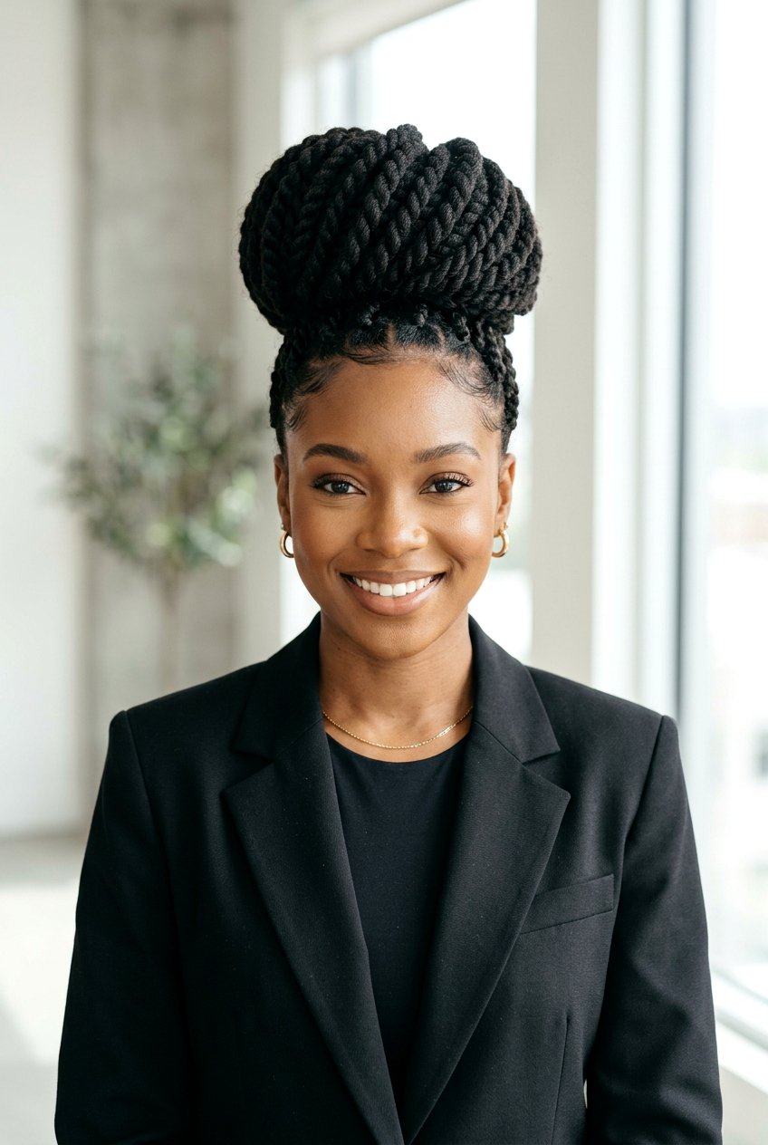 High Bun Marley Twists - 20 marley twists updo hairstyles - 20 marley twists updo hairstyles