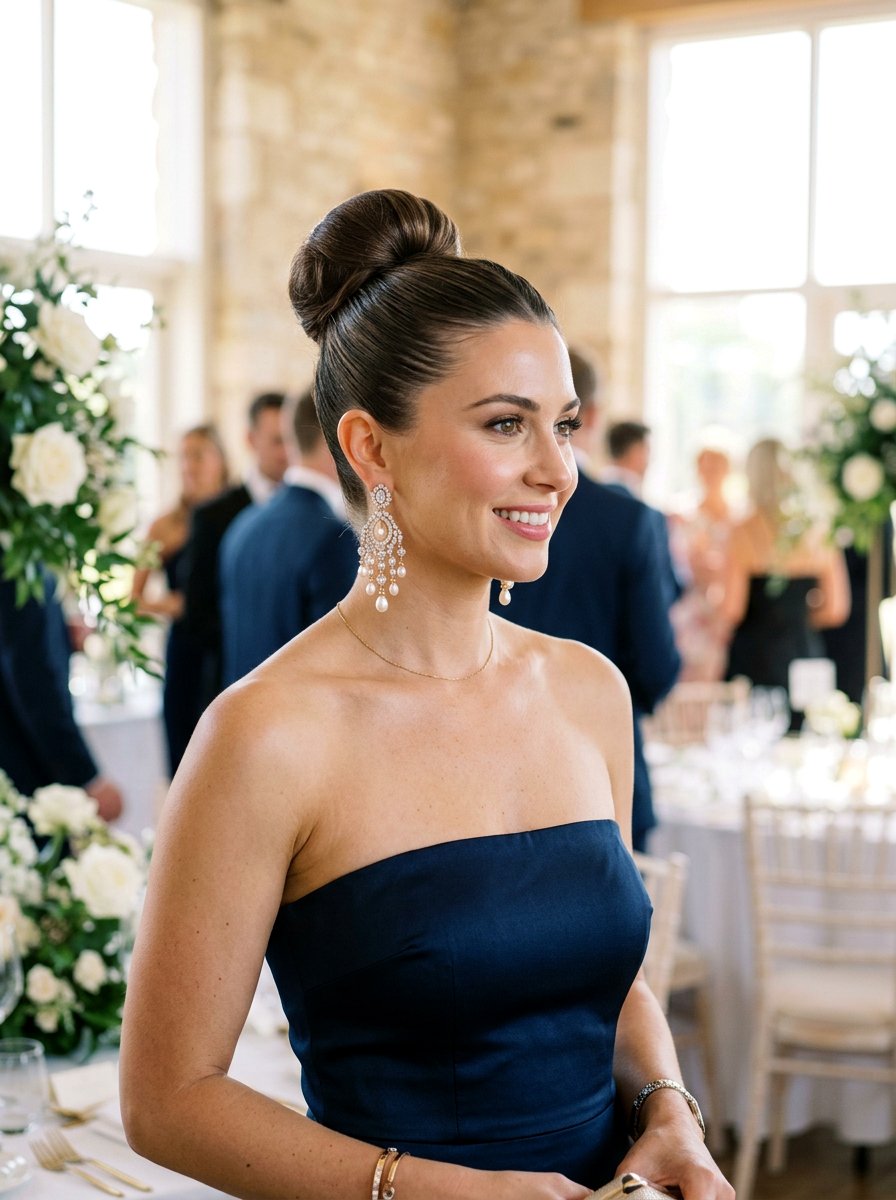 High Bun Wedding Guest Hair - 20 simple wedding guest bun for medium hair - 20 simple wedding guest bun for medium hair